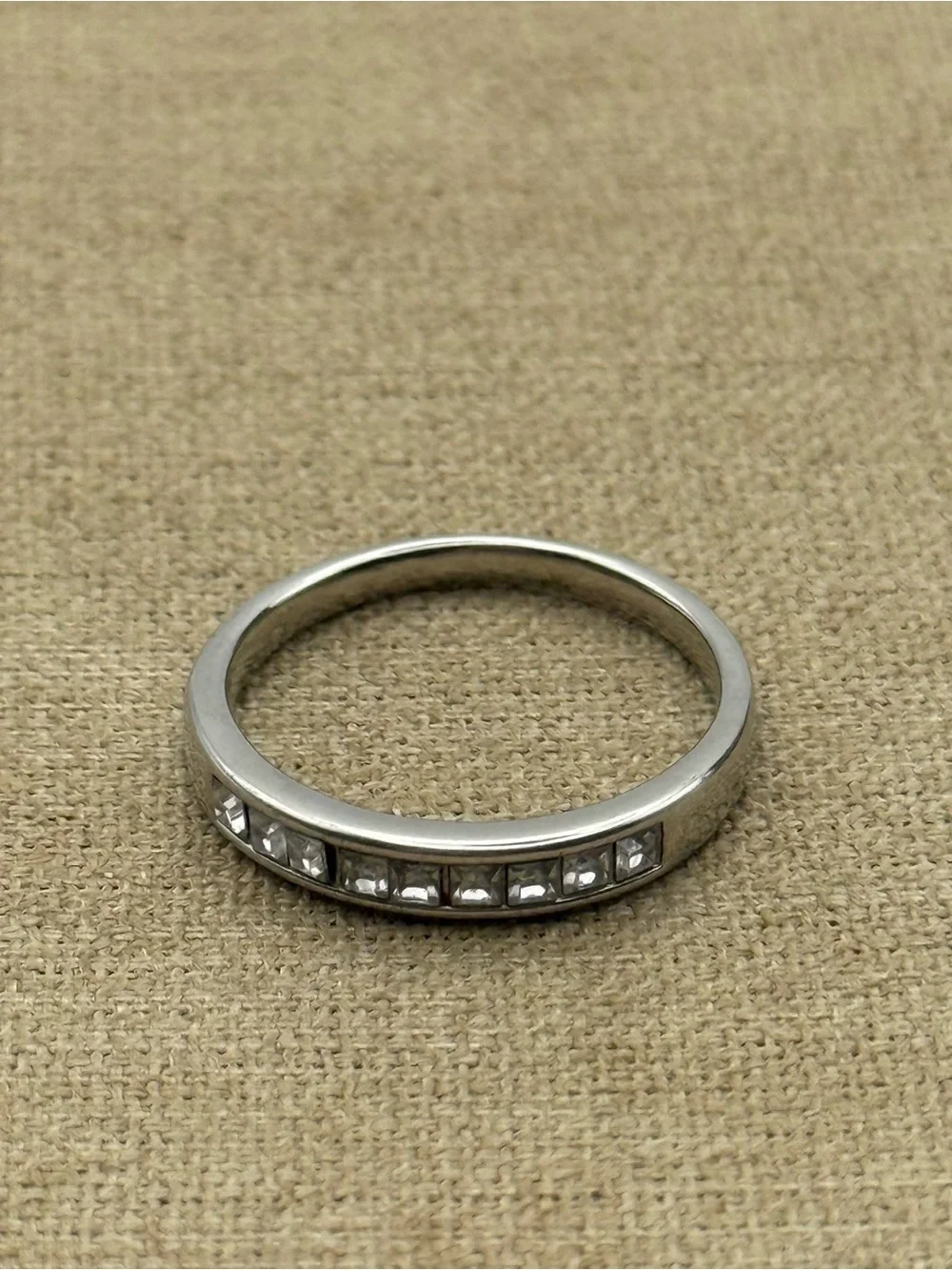 Channel-Set Cubic Zirconia Band - Silver